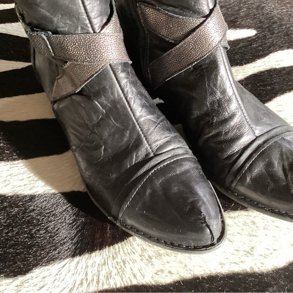 Dorking Black Leather Mid Calf Boot Sz 40 - Picture 3 of 6